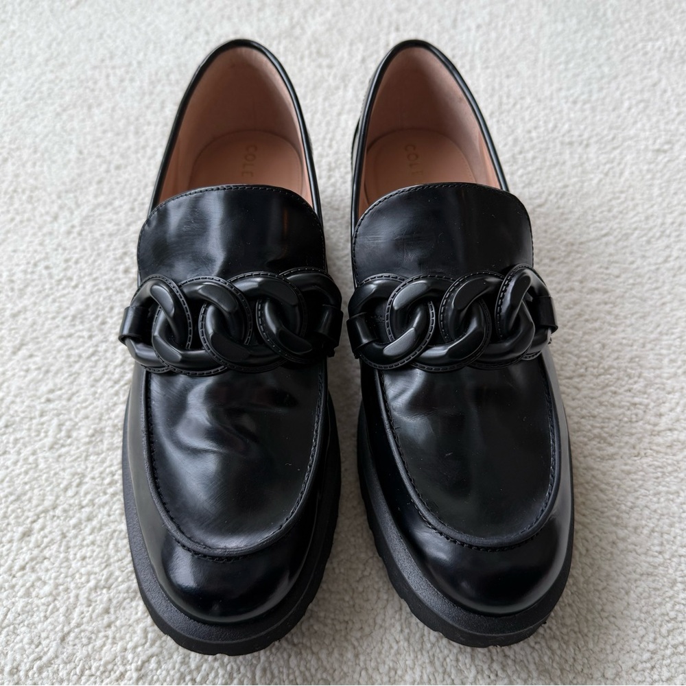 Cole Haan Women’s Geneva Chain Platform Loafer Size 8 in Black